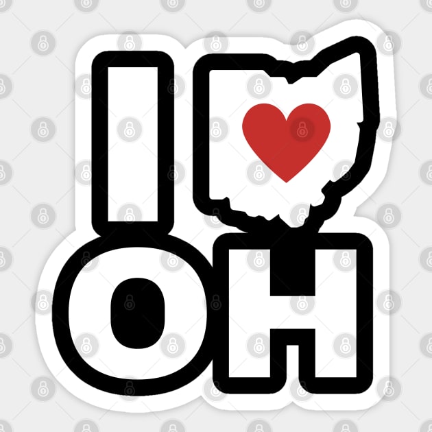 I Love Ohio Sticker by Delta V Art